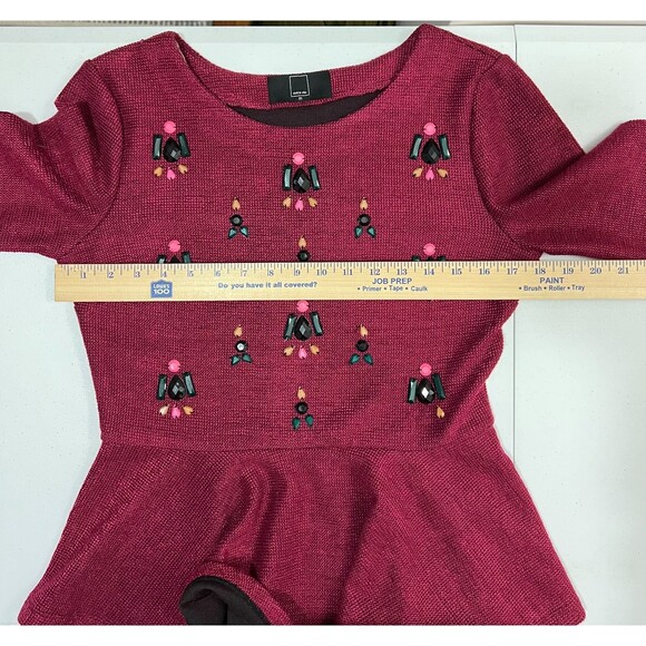 Anthropologie Dolce Vita Women's Gem Drop Peplum Top Raspberry Pink Size M - Picture 5 of 8